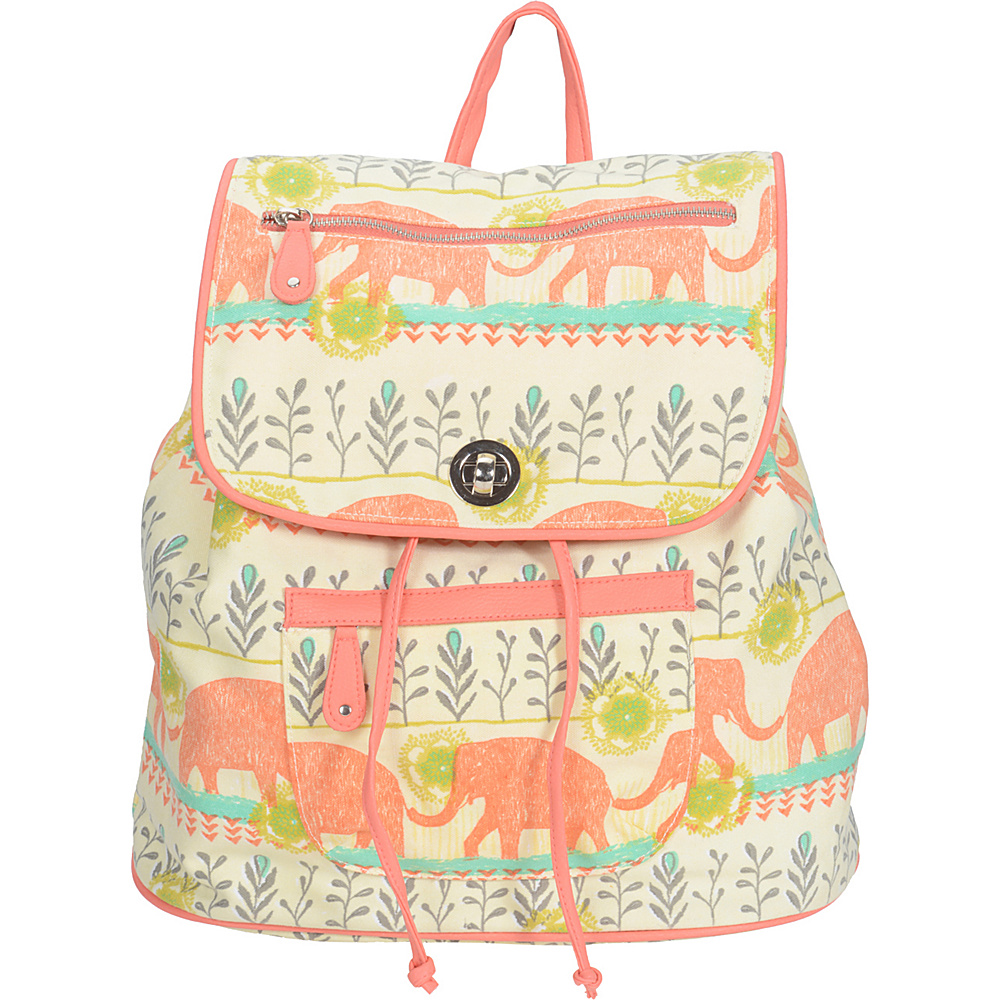 Capri Designs Sarah Watts Slouch Backpack Elephant Capri Designs Fabric Handbags
