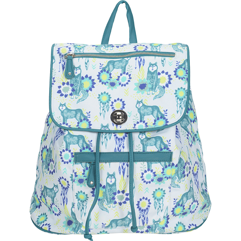 Capri Designs Sarah Watts Slouch Backpack Wolf Capri Designs Fabric Handbags