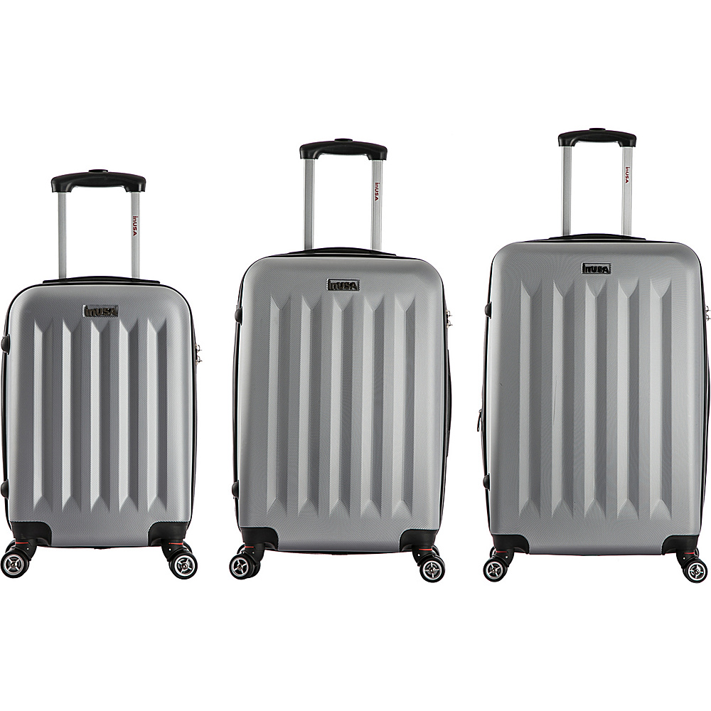 inUSA Philadelphia 3 Piece Lightweight Hardside Spinner Luggage Set Grey inUSA Luggage Sets