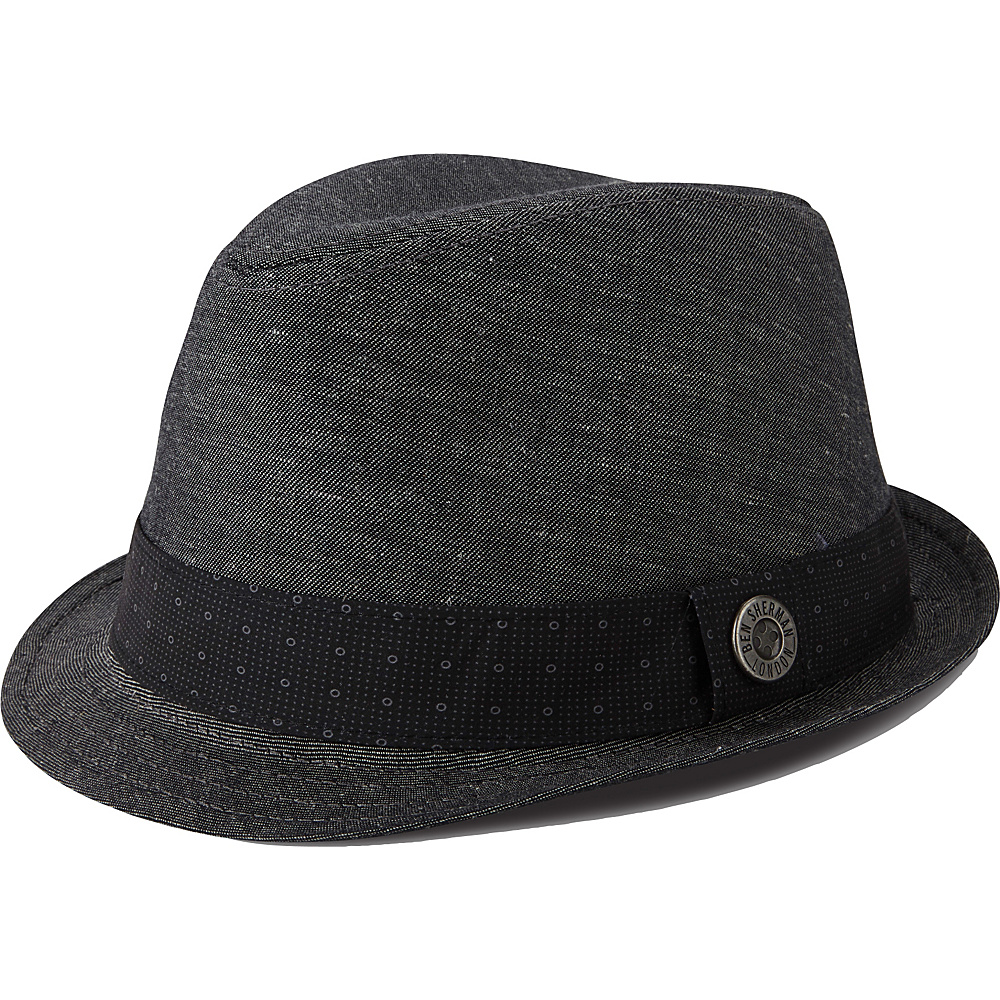 Ben Sherman Cotton Flax Trilby Hat Jet Black L XL Ben Sherman Hats