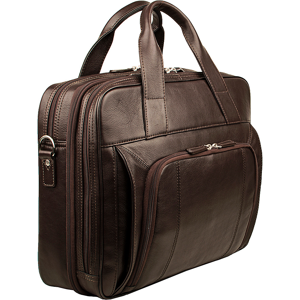 Hidesign Aldous Zip top 15 Laptop Compatible Leather Work Bag Brown Hidesign Non Wheeled Business Cases