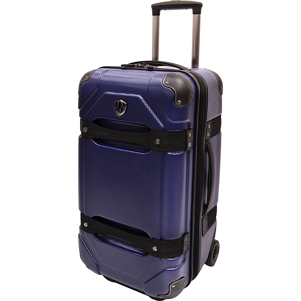 Traveler s Choice 24 Polycarbonate Hardside Rolling Trunk Luggage Blue Traveler s Choice Hardside Checked