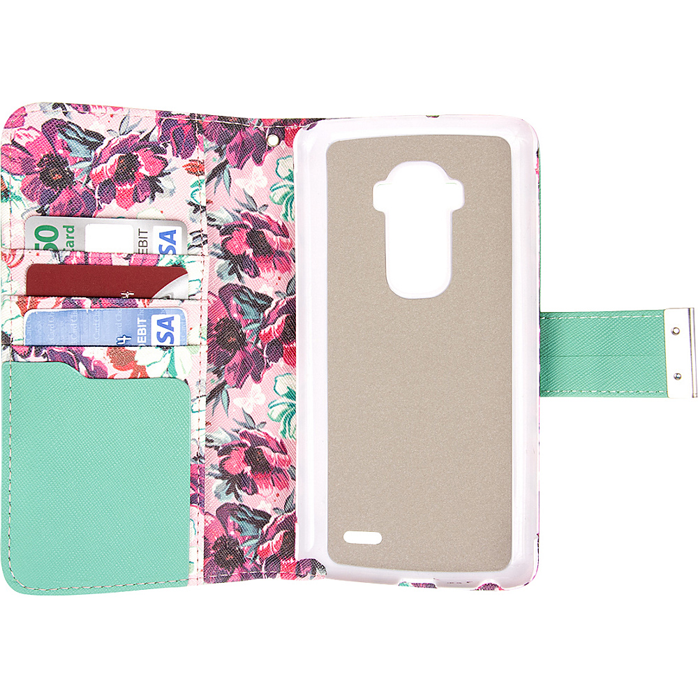 EMPIRE Klix Klutch Designer Wallet Case for LG G Flex Vintage Pink Flower EMPIRE Electronic Cases