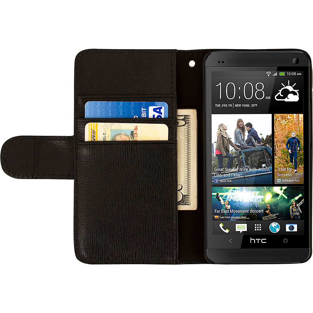 EMPIRE KLIX Genuine Leather Wallet for HTC One M7 Black EMPIRE Electronic Cases