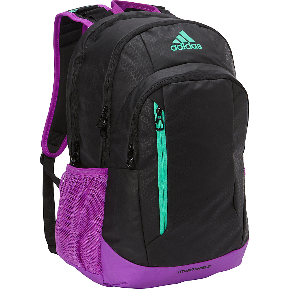 adidas Mission Backpack Black Shock Purple Bright Green adidas Everyday Backpacks