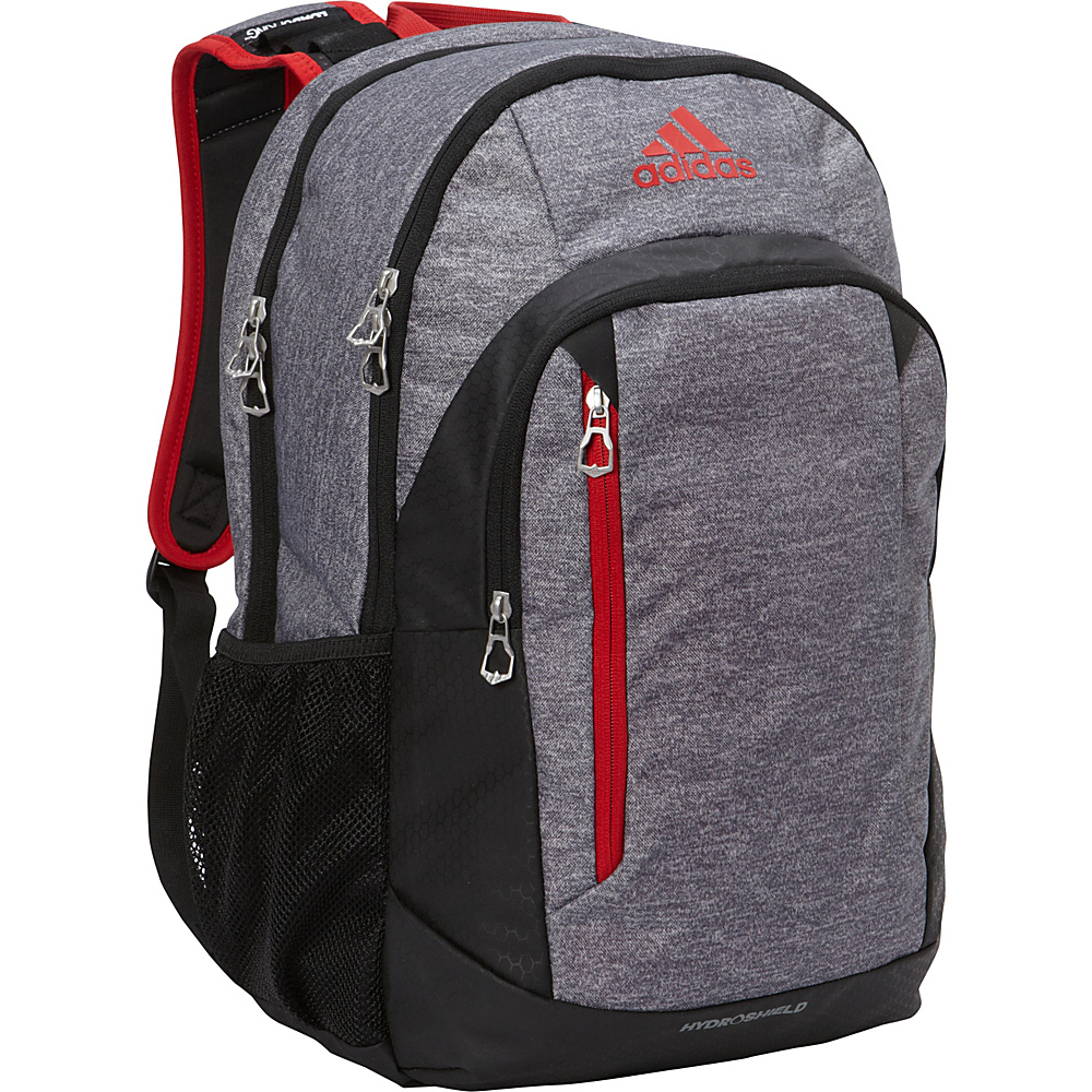 adidas Mission Backpack Heather Granite Scarlet Black adidas School Day Hiking Backpacks