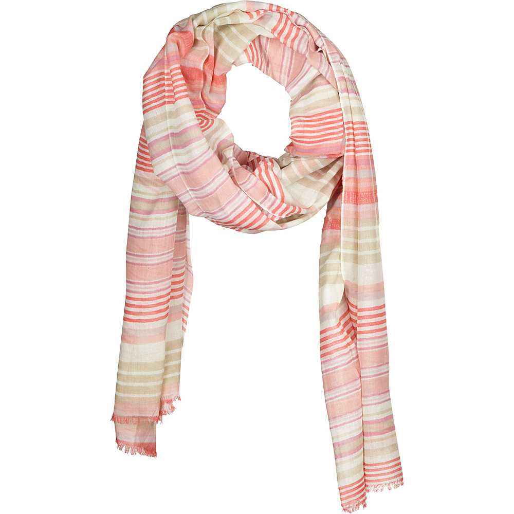 Kinross Cashmere Printed Stripe Scarf Quince Multi Kinross Cashmere Hats Gloves Scarves