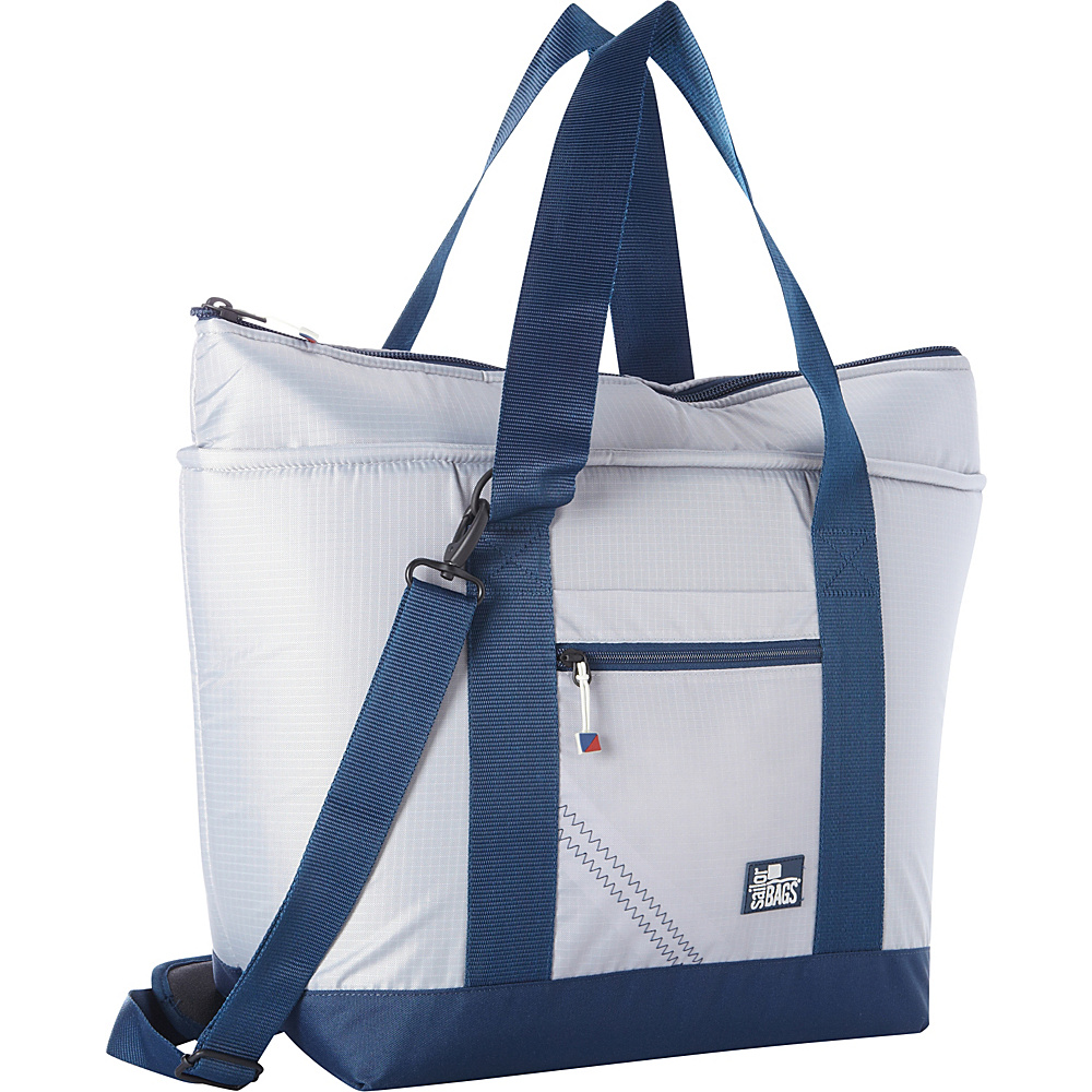 SailorBags Silver Spinnaker Insulated Cooler Tote Silver with Blue Trim SailorBags Travel Coolers