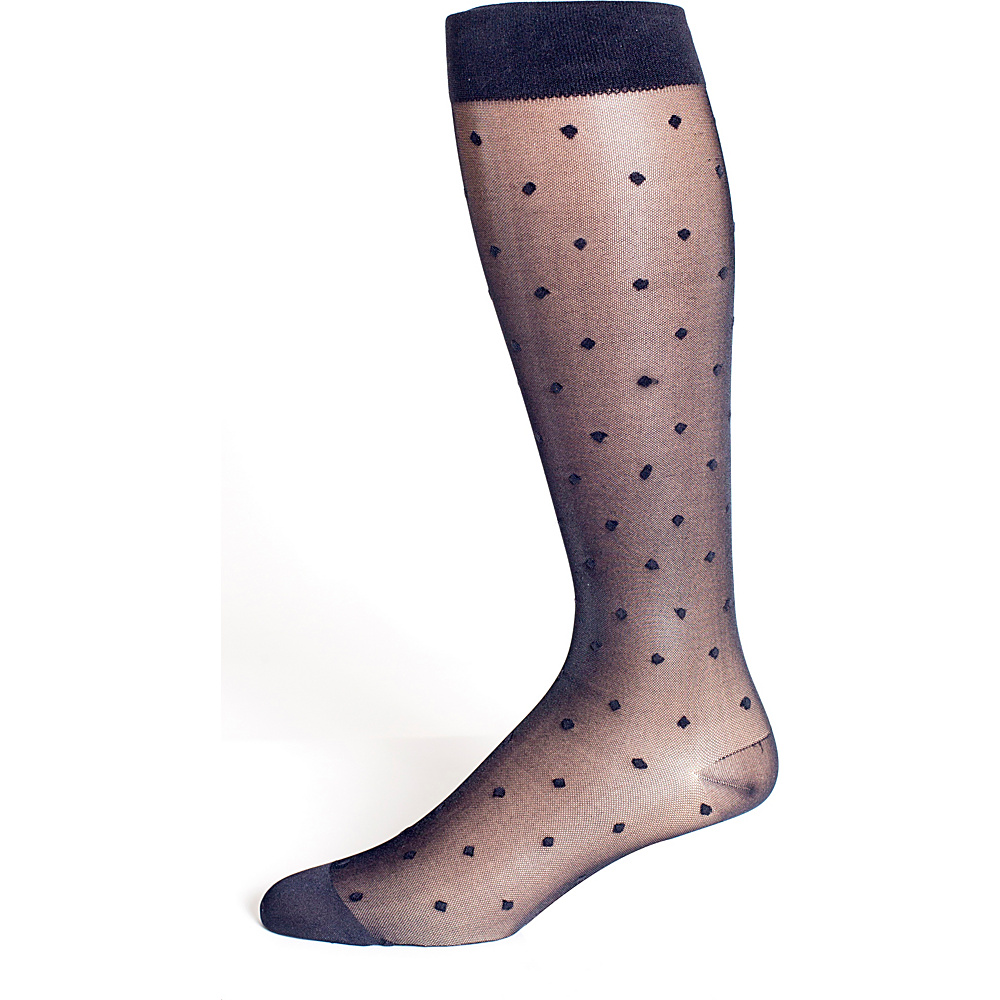 Rejuva Sheer Dot KneeHigh Compression Socks Black â Large Rejuva Legwear Socks