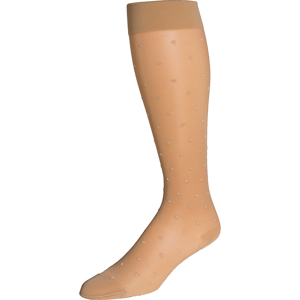 Rejuva Sheer Dot KneeHigh Compression Socks Buff â Small Rejuva Legwear Socks