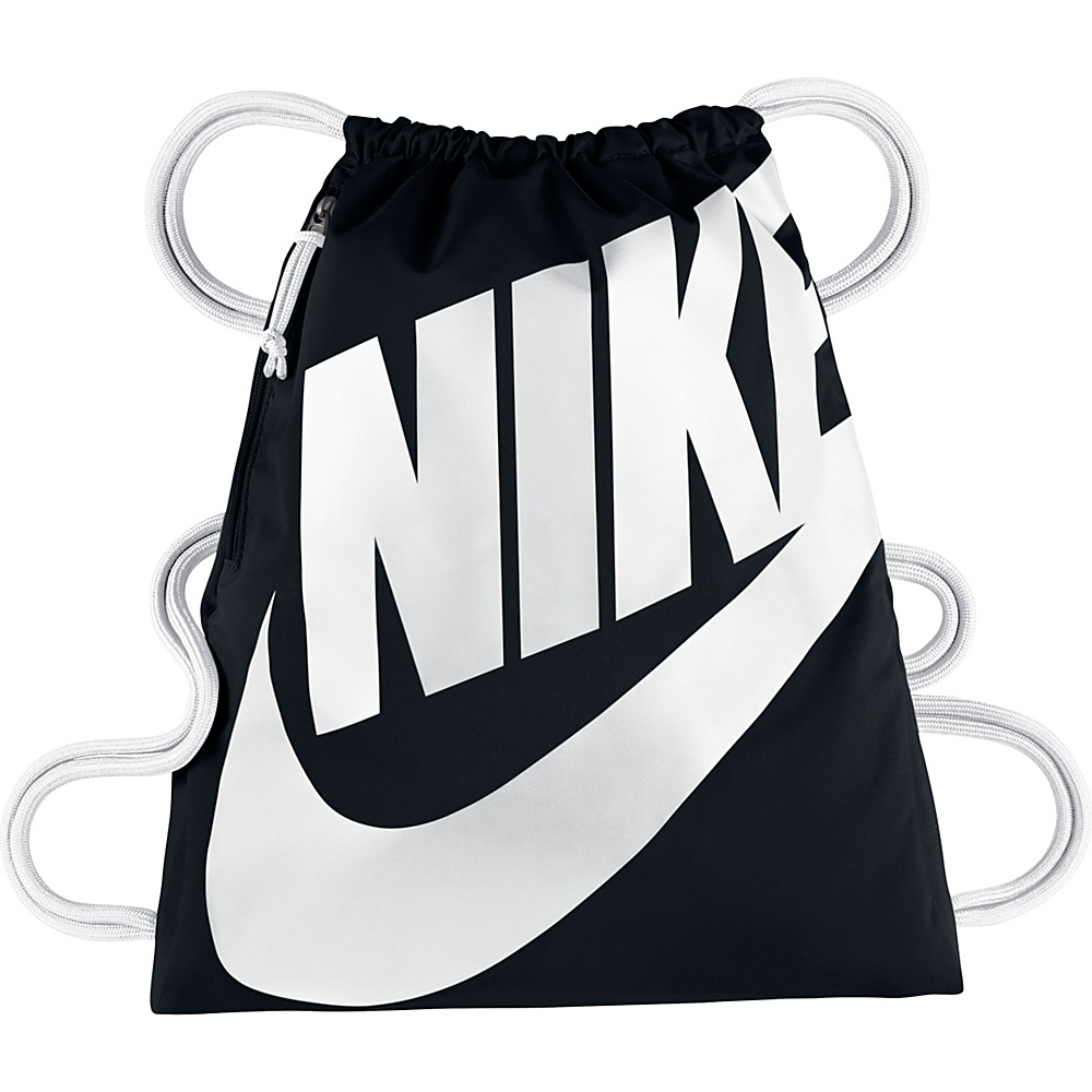 Nike Heritage Gymsack Black White White Nike Everyday Backpacks