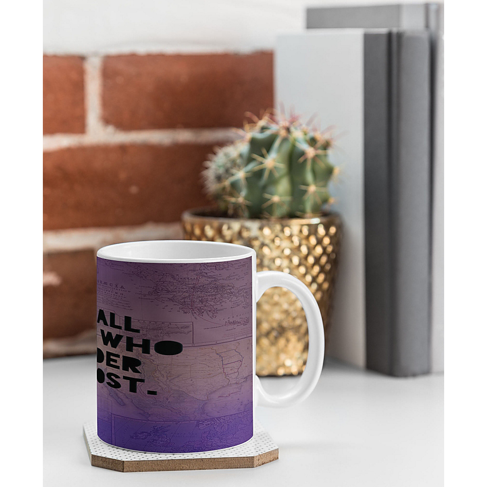 DENY Designs Leah Flores Coffee Mug Deep Purple Those Who Wander DENY Designs Outdoor Accessories