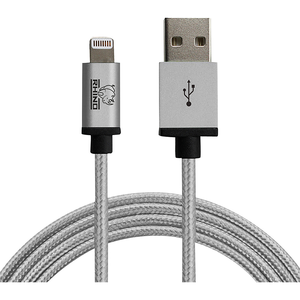 Rhino MFI Lightning Cable with Aluminum Alloy Tip 6.6 ft. Grey Rhino Electronic Accessories