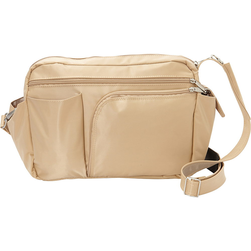 BeSafe by DayMakers RFID Smart Traveler 13 LX Shoulder Bag Taupe BeSafe by DayMakers Fabric Handbags