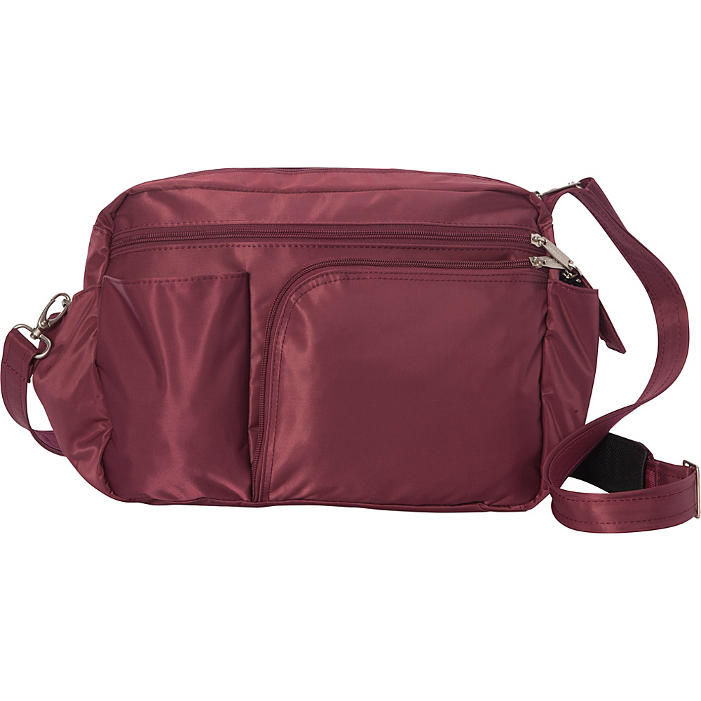BeSafe by DayMakers RFID Smart Traveler 13 LX Shoulder Bag Wine BeSafe by DayMakers Fabric Handbags