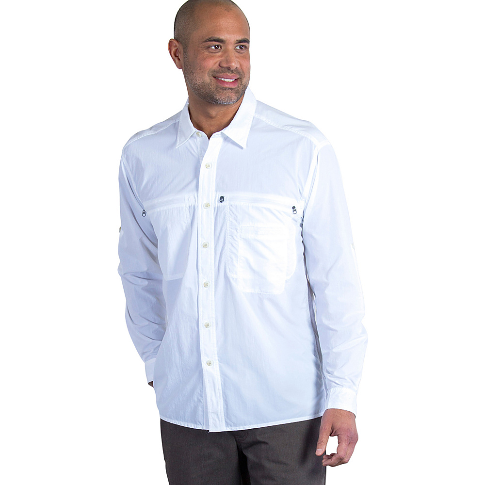 ExOfficio Mens Reef Runner Long Sleeve Shirt 2XL White ExOfficio Men s Apparel
