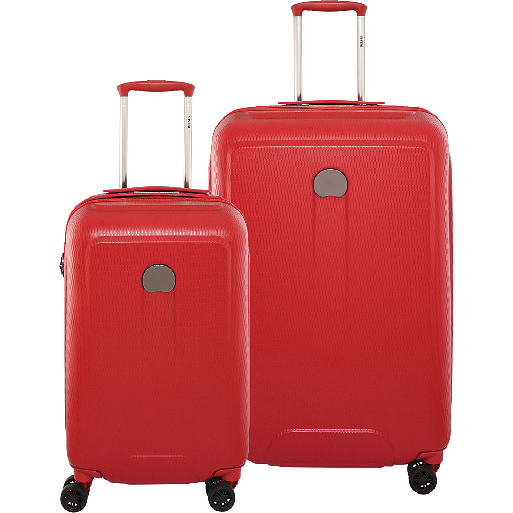 Delsey Embleme Carry On and 25 Spinner Luggage Set Red Delsey Luggage Sets