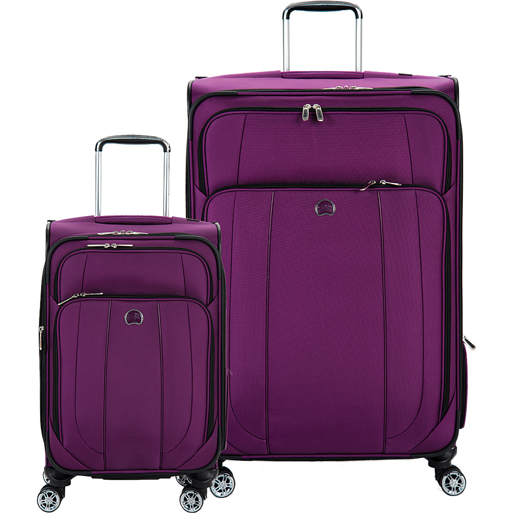 Delsey Helium Cruise 21 and 29 Spinner Luggage Set Purple Delsey Luggage Sets