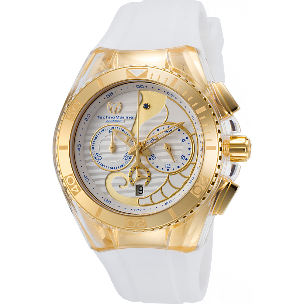 TechnoMarine Watches Cruise Dream Chronograph Silicone Band Watch Gold Seahorse TechnoMarine Watches Watches