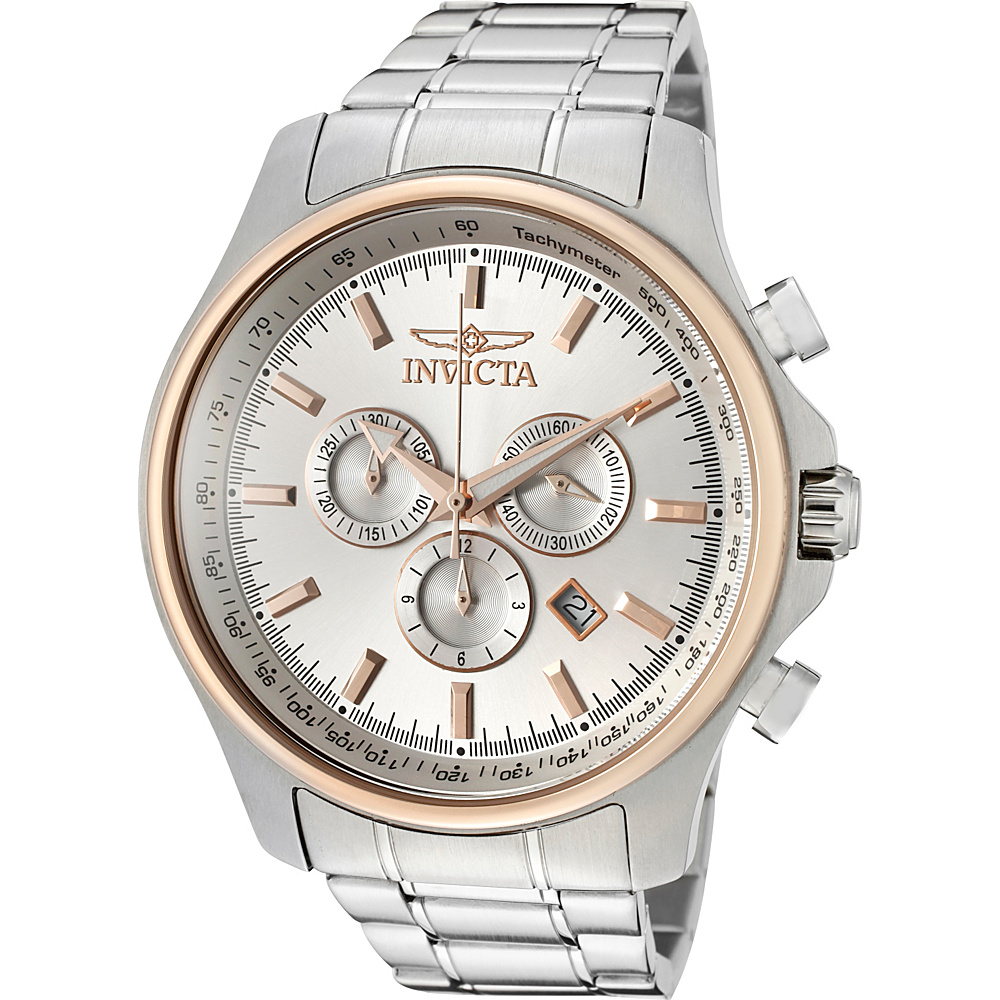 Invicta Watches Mens Specialty Chronograph Stainless Steel Watch Silver Invicta Watches Watches
