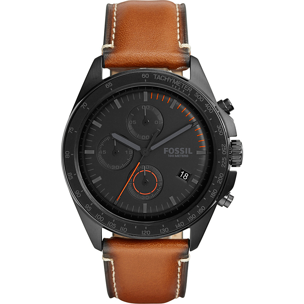 Fossil Sport 54 Chronograph Leather Watch Brown Black Fossil Watches