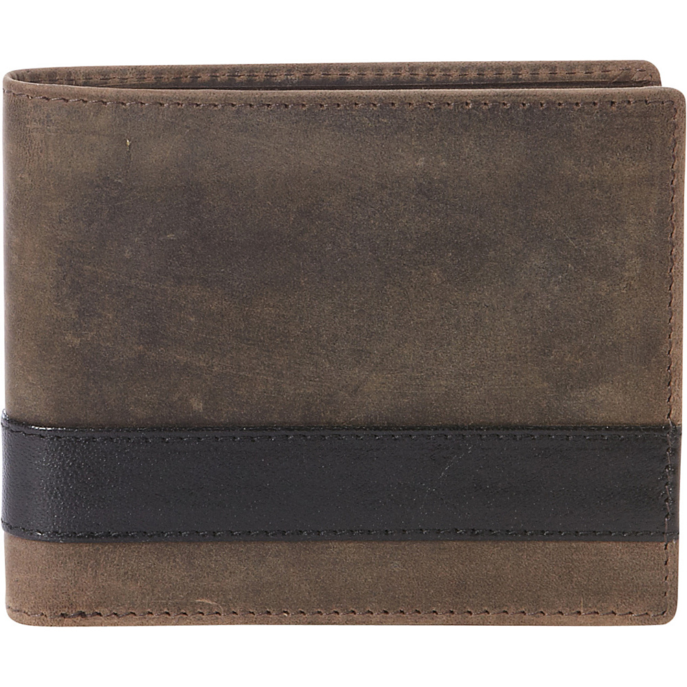 Mancini Leather Goods RFID Secure Mens Wallet Faded Brown Mancini Leather Goods Men s Wallets