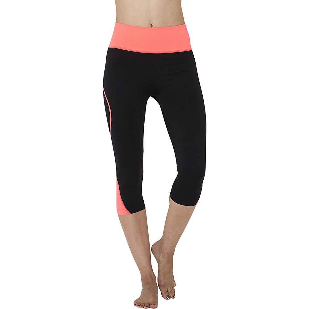 Electric Yoga Capri with Stitching XS S Coral Electric Yoga Women s Apparel