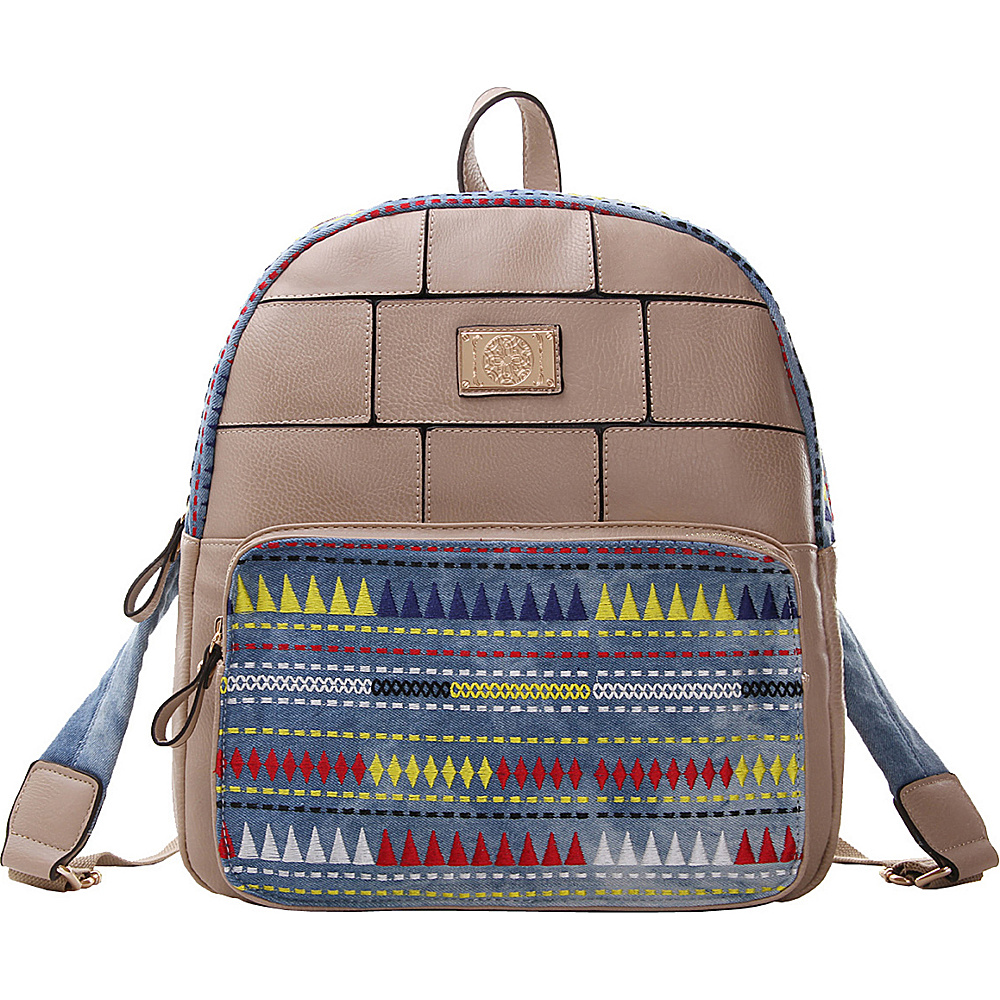 MKF Collection Greyson Back To School Textured Backpack Beige MKF Collection Everyday Backpacks