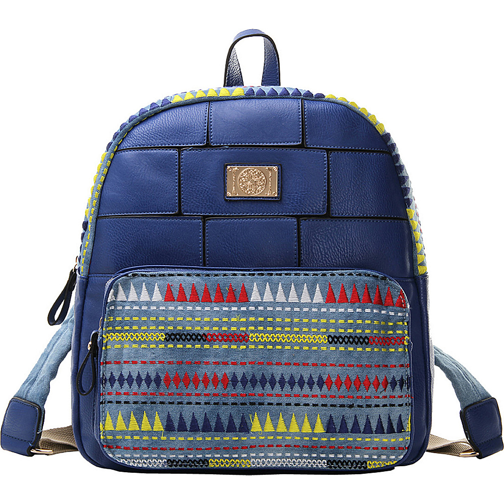 MKF Collection Greyson Back To School Textured Backpack Blue MKF Collection Everyday Backpacks