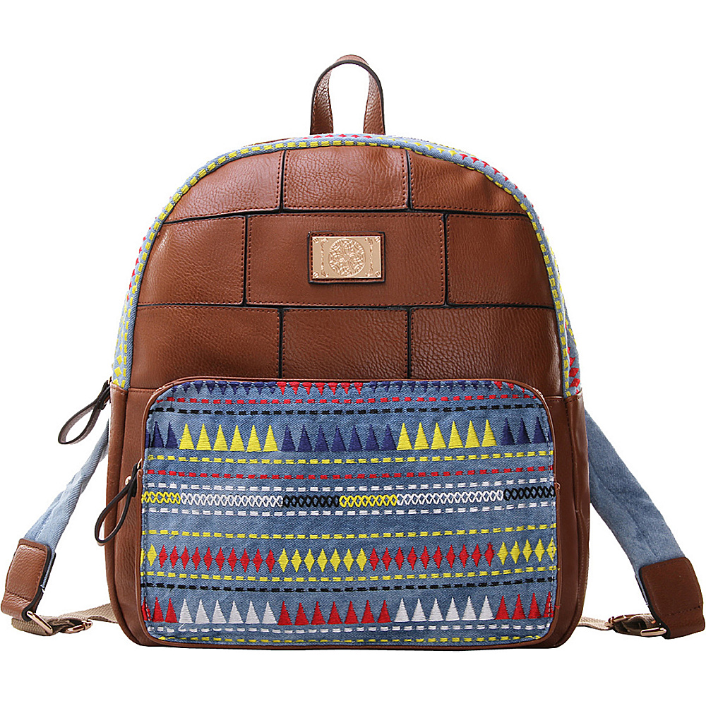 MKF Collection Greyson Back To School Textured Backpack Brown MKF Collection Everyday Backpacks