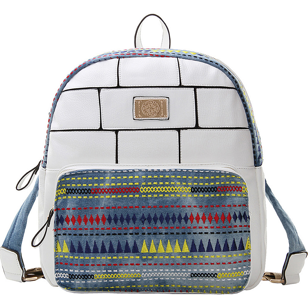 MKF Collection Greyson Back To School Textured Backpack White MKF Collection Everyday Backpacks