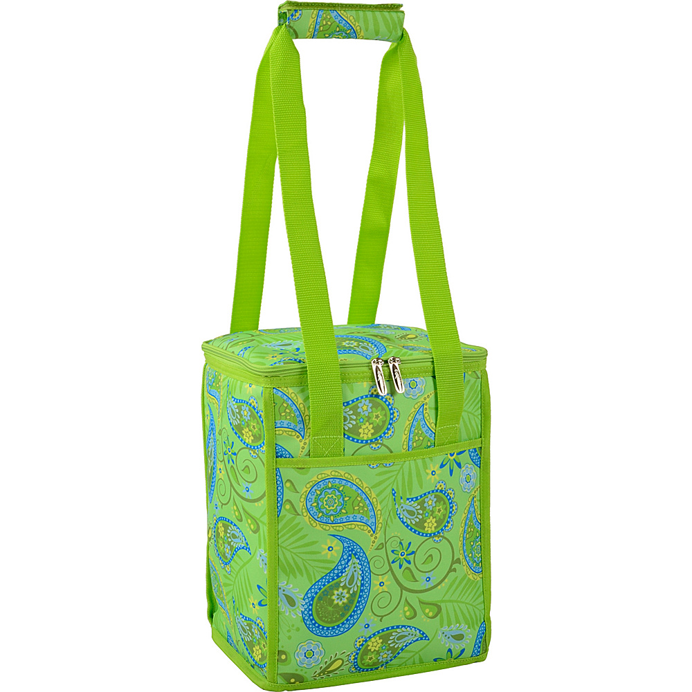 Picnic at Ascot 24 Can Collapsible Cooler Tote Paisley Green Picnic at Ascot Outdoor Coolers