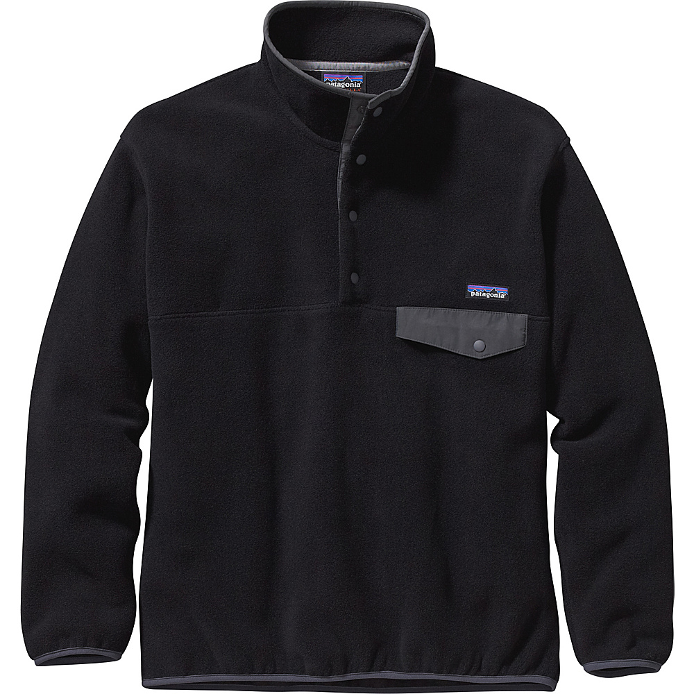 Patagonia Mens Synch Snap T Pullover XS Black with Forge Grey Patagonia Men s Apparel