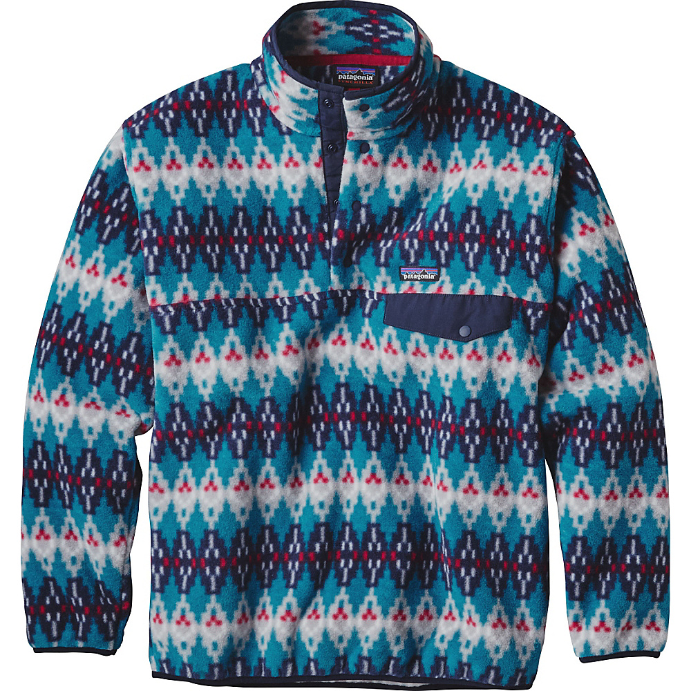 Patagonia Mens Synch Snap T Pullover 2XL Forest Carpet Deep Sea Blue Patagonia Men s Apparel