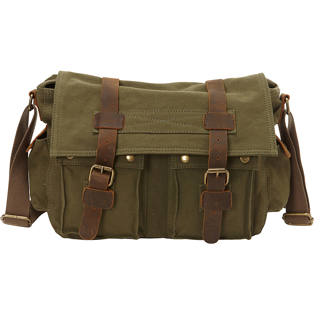 Vagabond Traveler Classic Canvas Messenger Bag Green Vagabond Traveler Messenger Bags