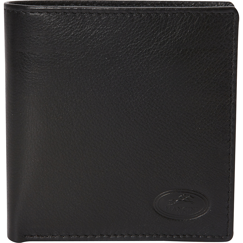 Mancini Leather Goods RFID Secure Mens Center Wing Hipster Wallet Black Mancini Leather Goods Men s Wallets