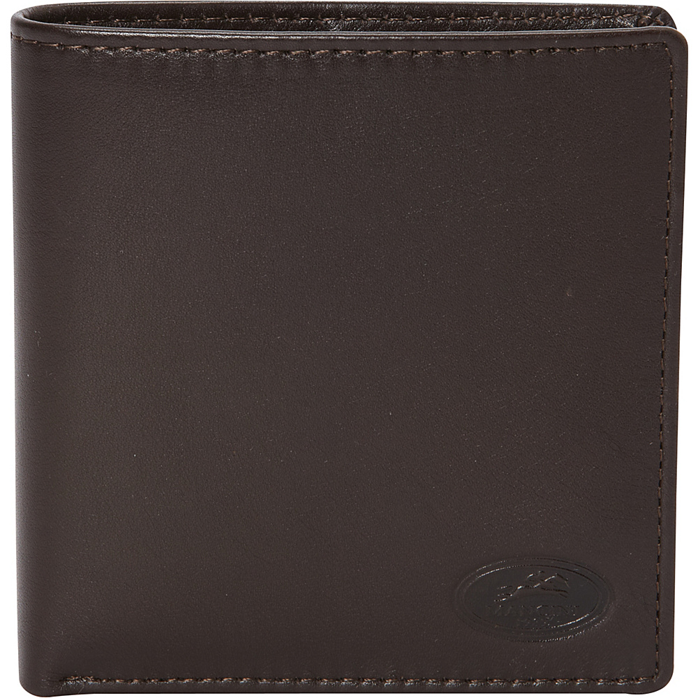 Mancini Leather Goods RFID Secure Mens Center Wing Hipster Wallet Brown Mancini Leather Goods Men s Wallets
