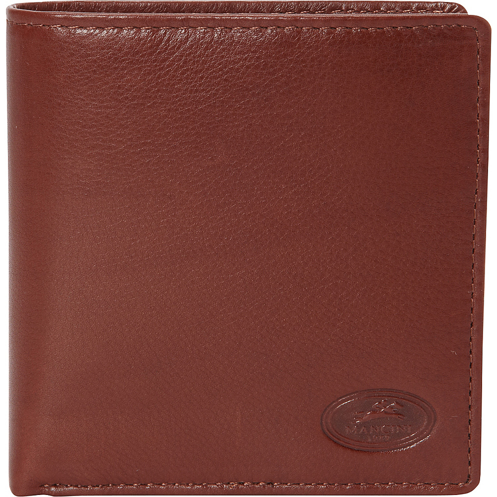 Mancini Leather Goods RFID Secure Mens Center Wing Hipster Wallet Cognac Mancini Leather Goods Men s Wallets