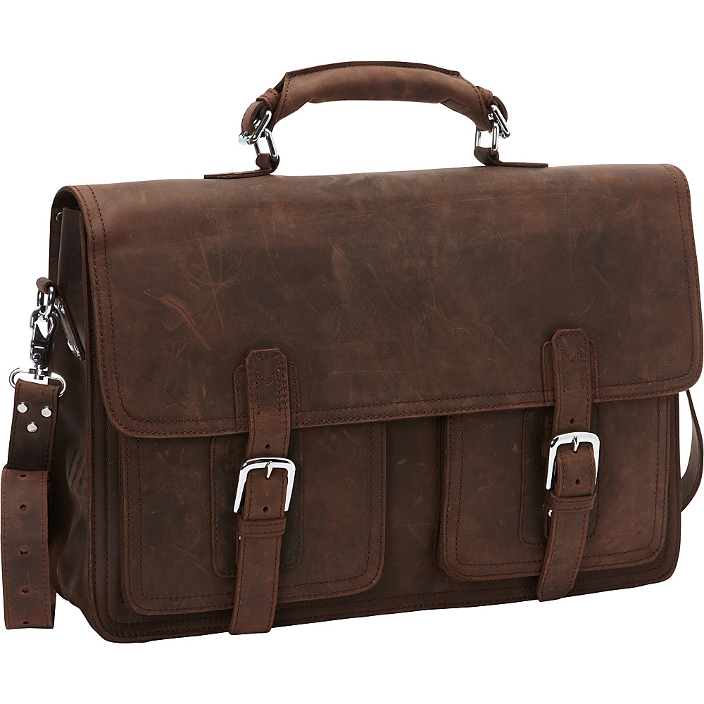Vagabond Traveler 20 Super Large Full Grain Leather Briefcase Dark Brown Vagabond Traveler Non Wheeled Business Cases