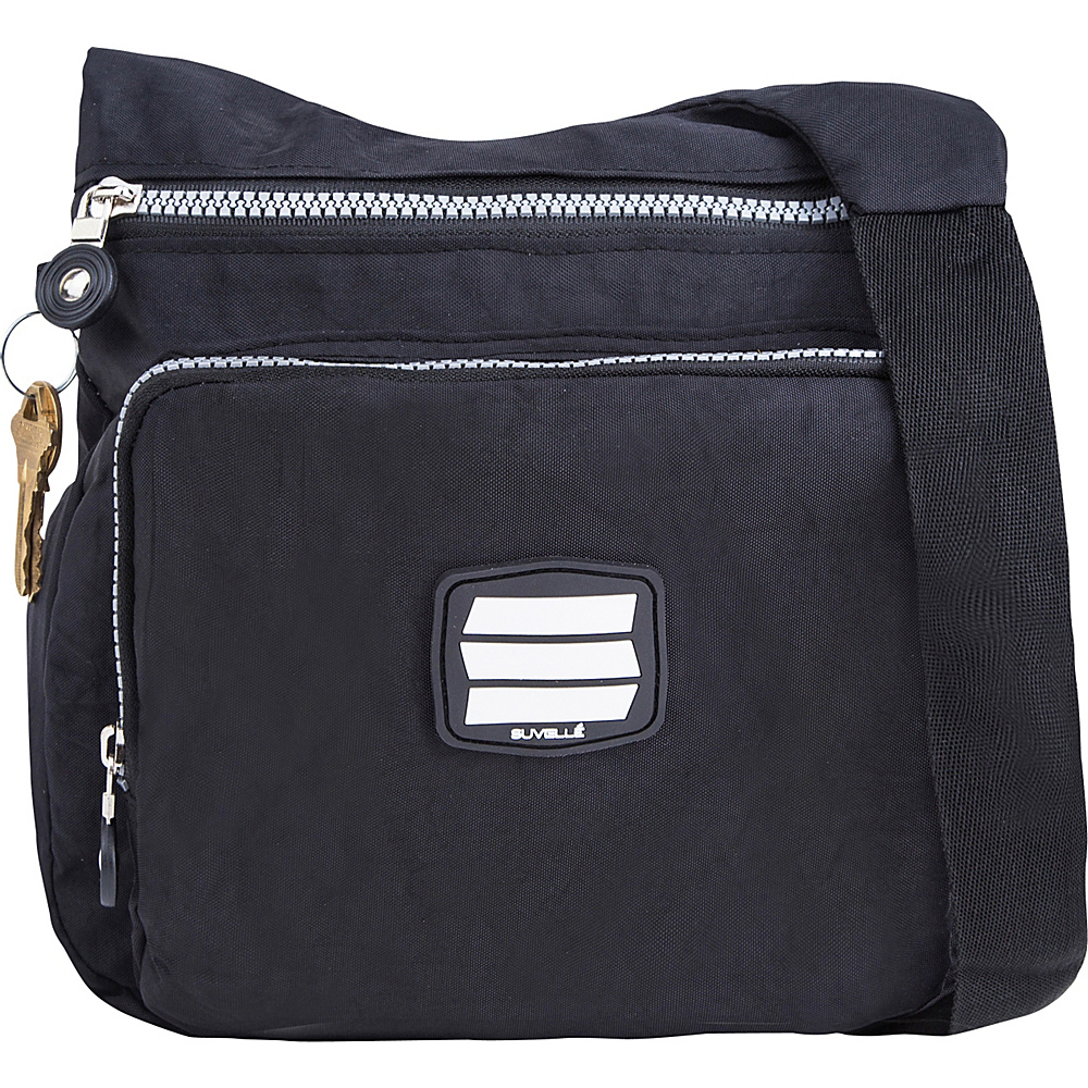 Suvelle Small City Travel Everyday Shoulder Bag Black Suvelle Fabric Handbags