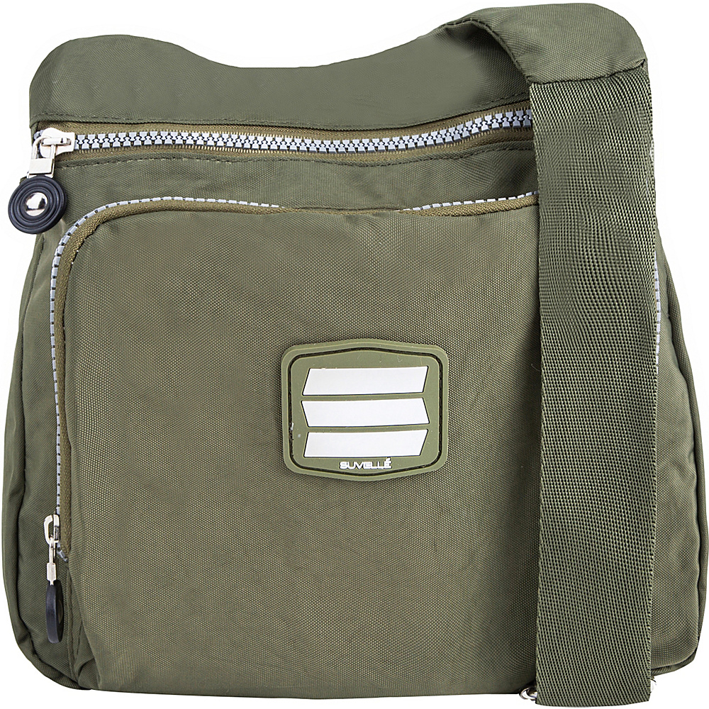 Suvelle Small City Travel Everyday Shoulder Bag Khaki Suvelle Fabric Handbags