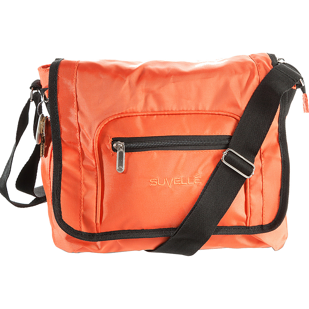 Suvelle Flapper Travel Everyday Shoulder Bag Orange Suvelle Fabric Handbags