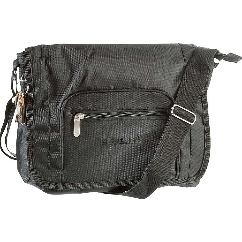 Suvelle Flapper Travel Everyday Shoulder Bag Black Suvelle Fabric Handbags