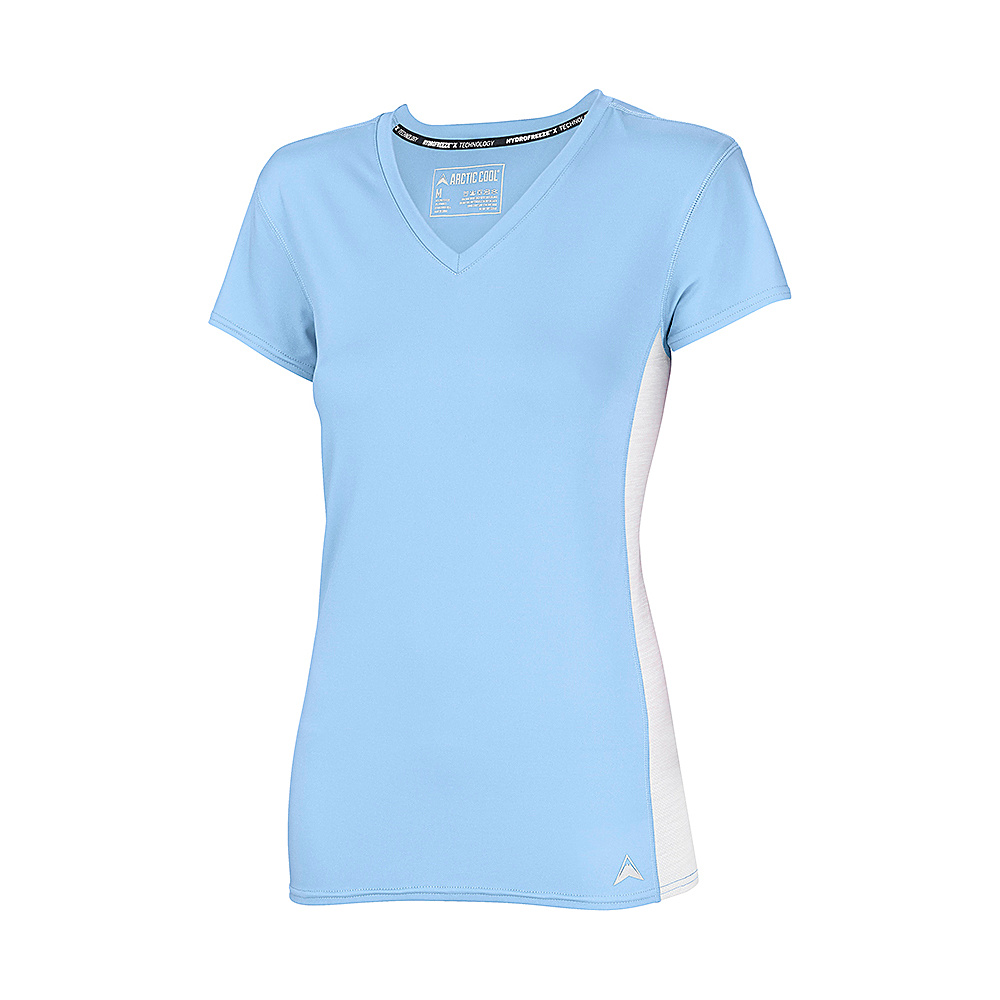 Arctic Cool Womens V Neck Instant Cooling Shirt with Mesh M Blizzard Blue Arctic Cool Women s Apparel