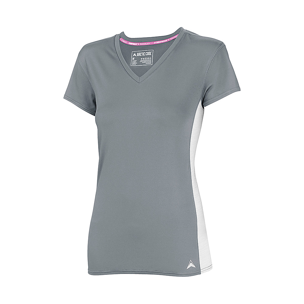 Arctic Cool Womens V Neck Instant Cooling Shirt with Mesh M Storm Grey Arctic Cool Women s Apparel