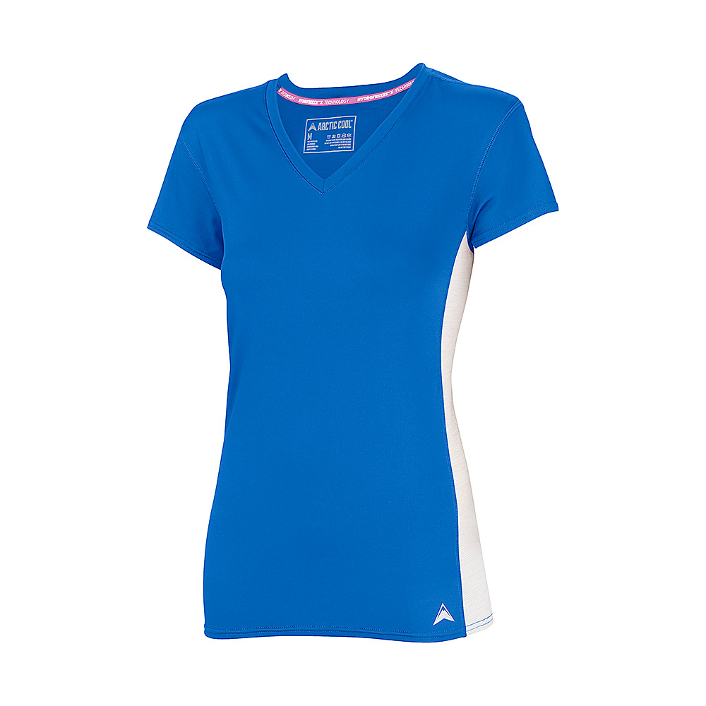 Arctic Cool Womens V Neck Instant Cooling Shirt with Mesh L Polar Blue Arctic Cool Women s Apparel