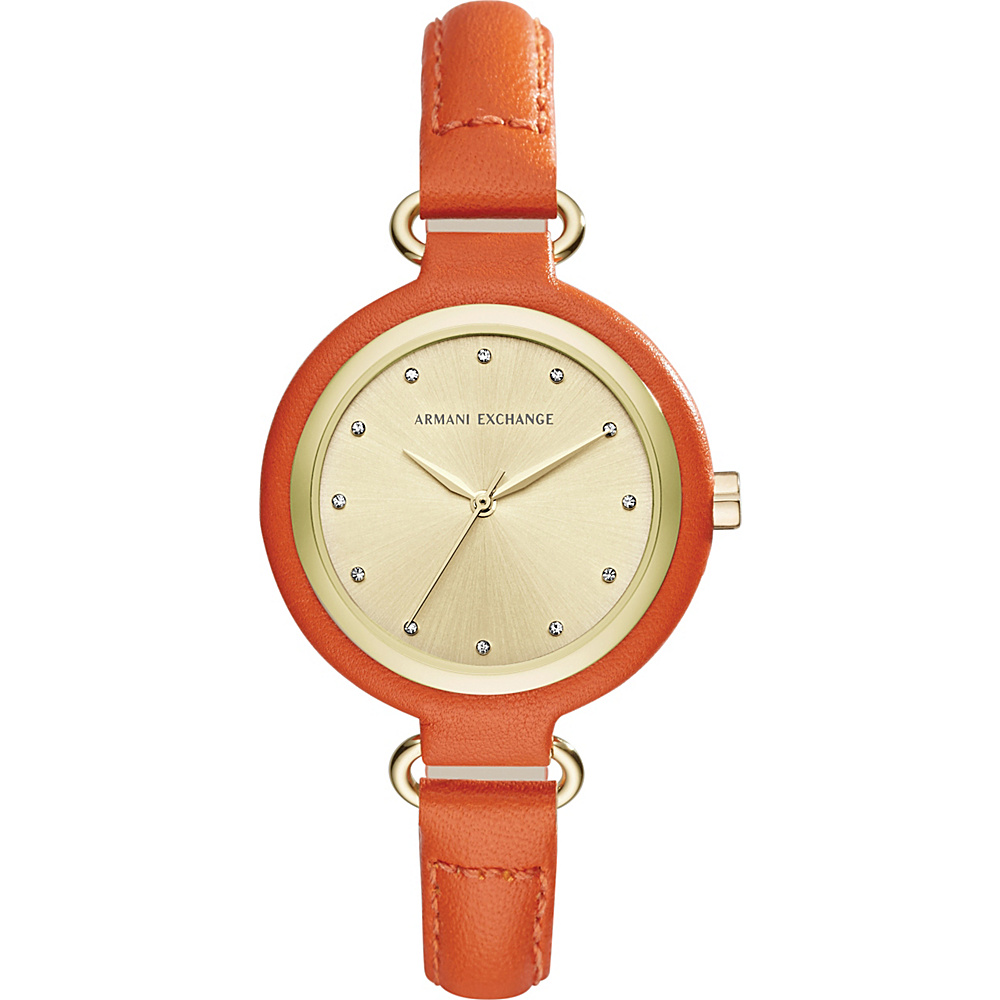 A X Armani Exchange Smart Womens Leather Watch Orange A X Armani Exchange Watches