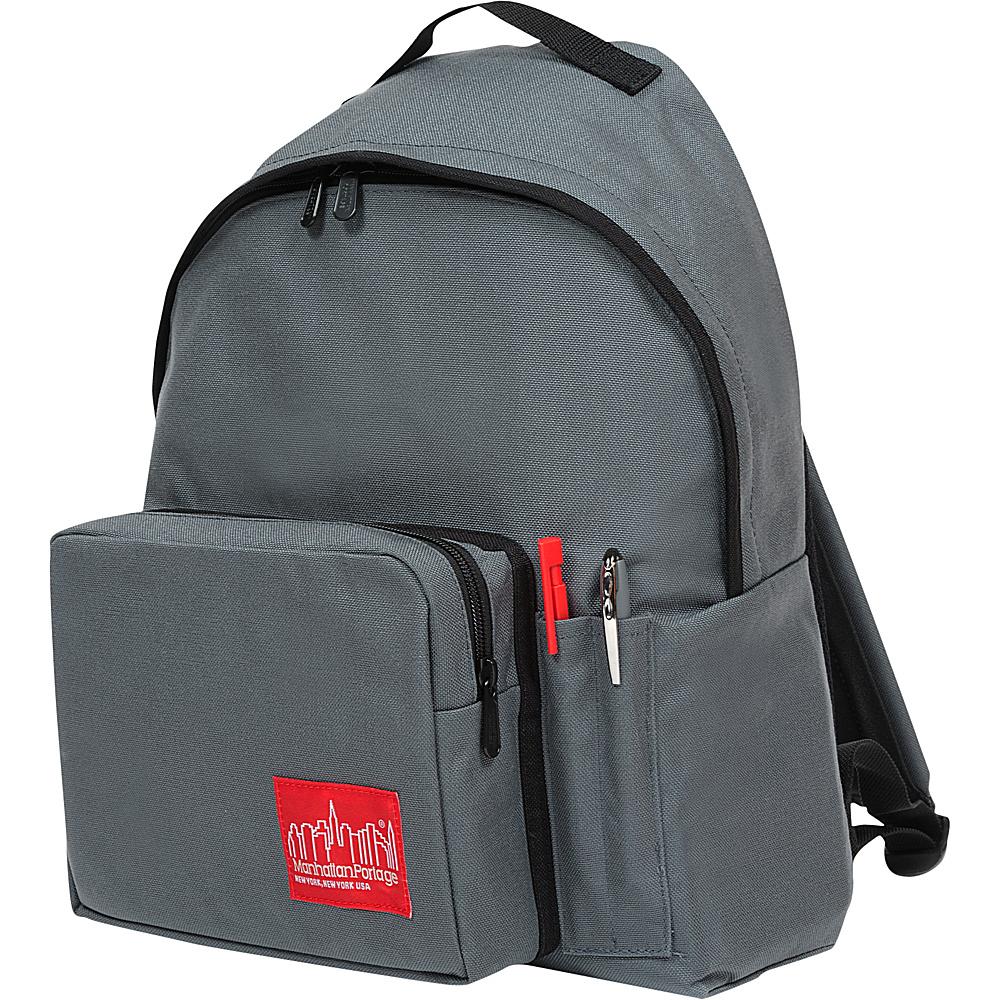 Manhattan Portage Big Apple Backpack with Pen Holder Gray Manhattan Portage Everyday Backpacks