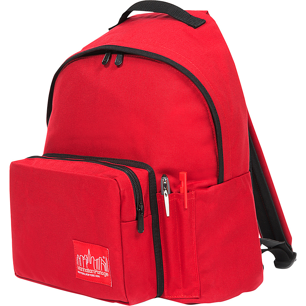 Manhattan Portage Big Apple Backpack with Pen Holder Red Manhattan Portage Everyday Backpacks