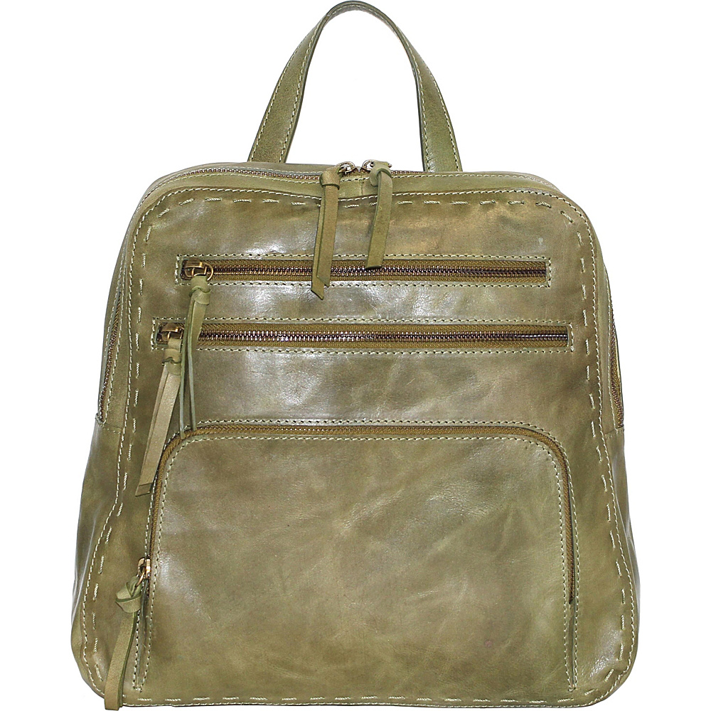 Nino Bossi Carnation Bud Backpack Green Nino Bossi Leather Handbags